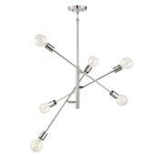 Meridian - M10084PN - Six Light Chandelier - Polished Nickel