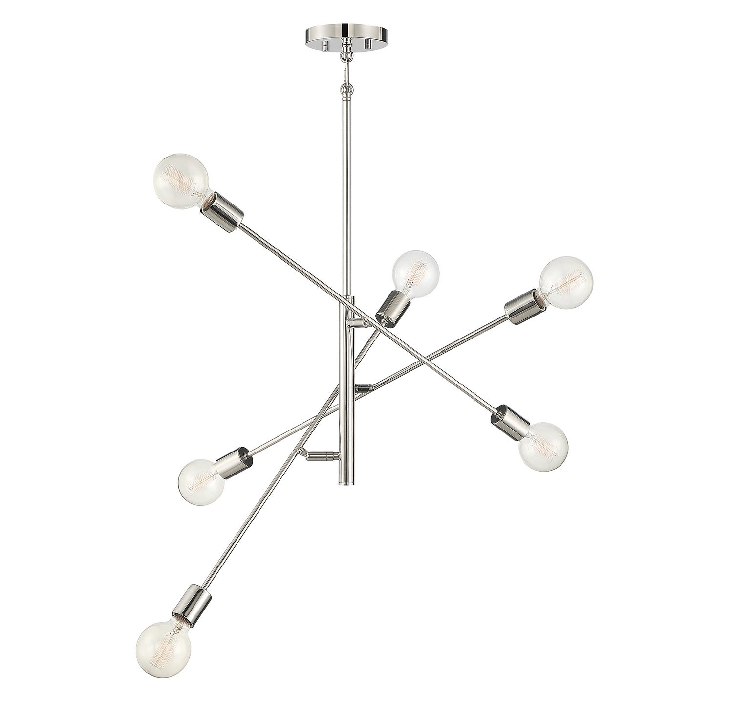 Meridian - M10084PN - Six Light Chandelier - Polished Nickel