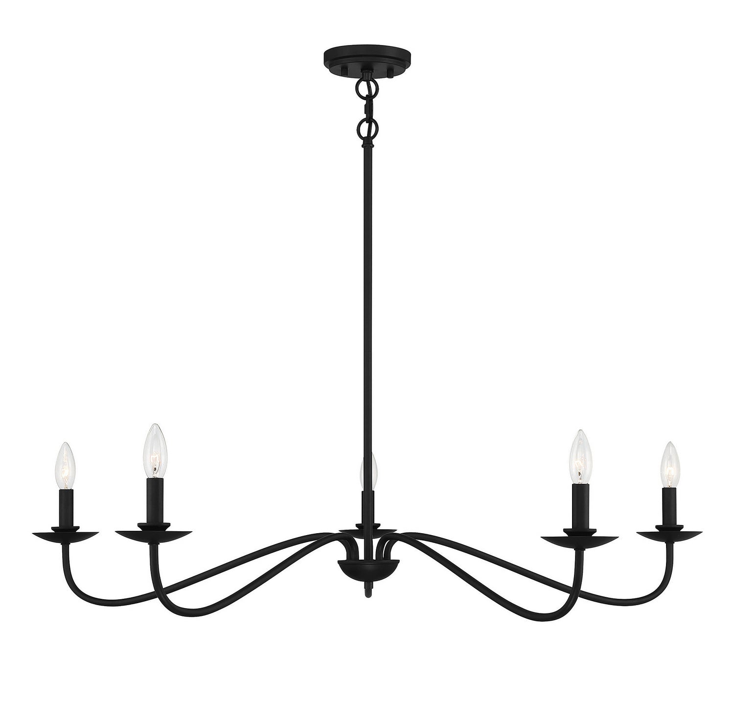 Meridian - M10085MBK - Five Light Chandelier - Matte Black