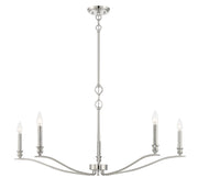Meridian - M10086PN - Five Light Chandelier - Polished Nickel