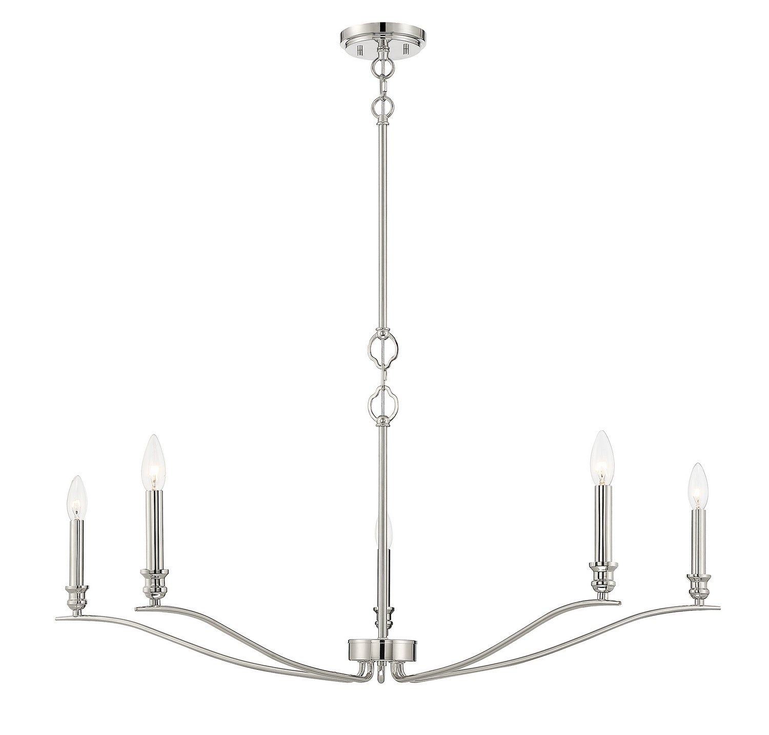 Meridian - M10086PN - Five Light Chandelier - Polished Nickel