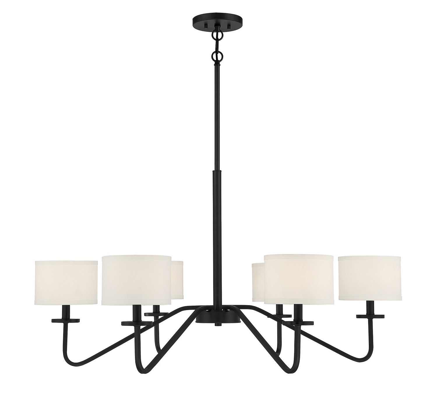 Meridian - M10092MBK - Six Light Chandelier - Matte Black