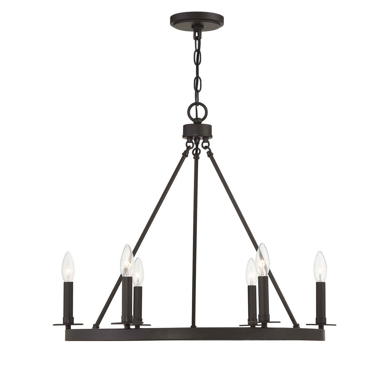 Meridian - M10093ORB - Six Light Chandelier - Oil Rubbed Bronze