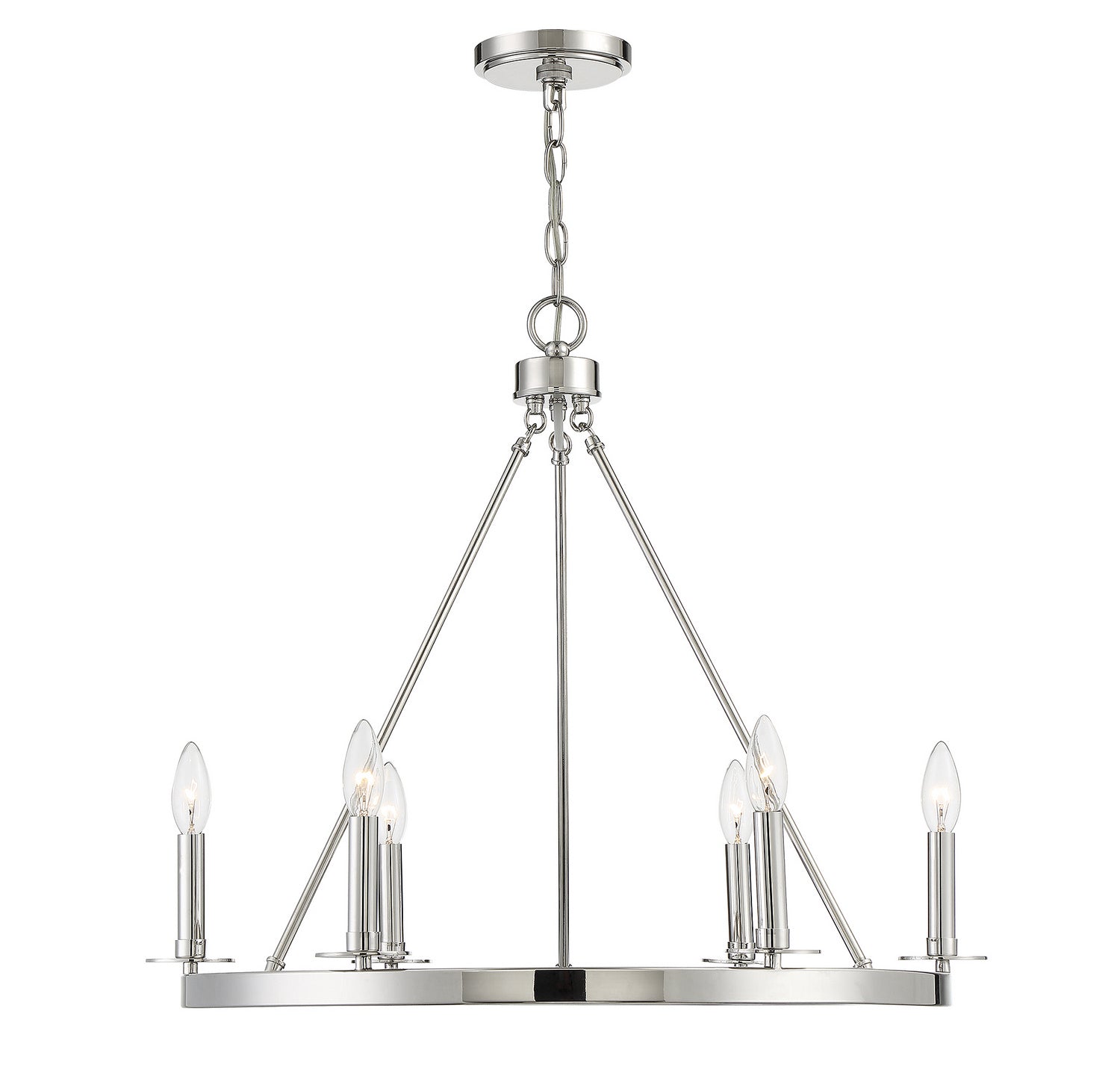 Meridian - M10093PN - Six Light Chandelier - Polished Nickel