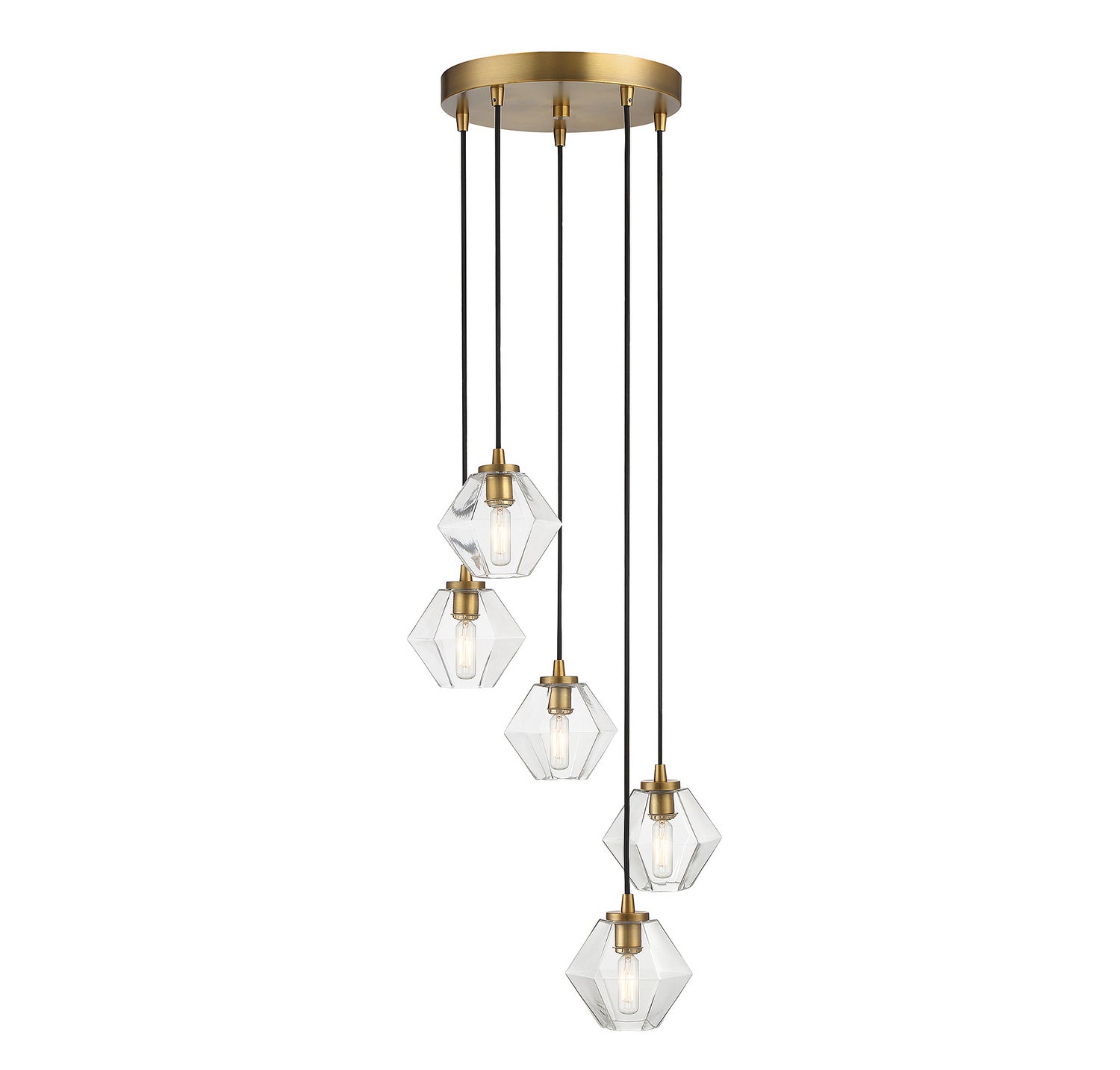 Meridian - M10095NB - Five Light Chandelier - Natural Brass