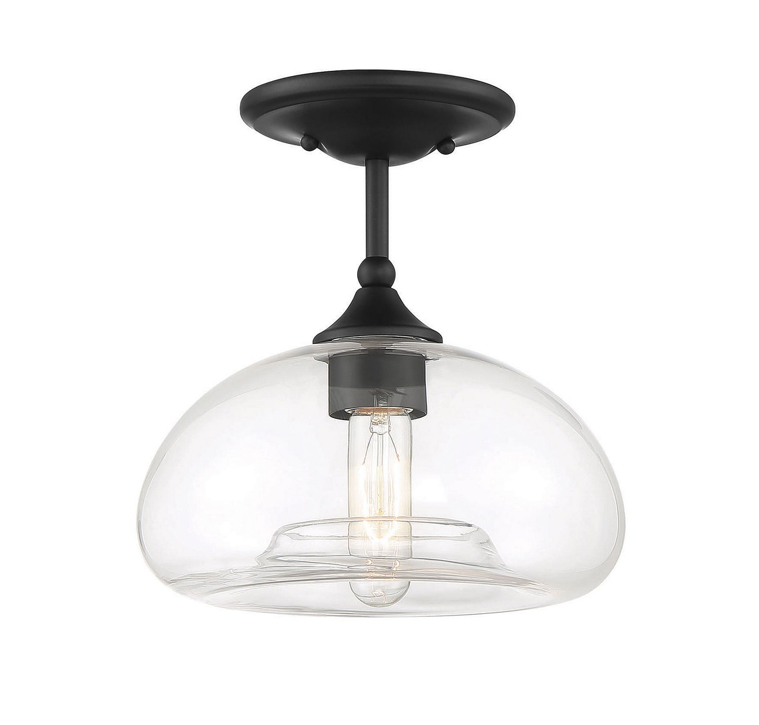 Meridian - M60017MBK - One Light Semi-Flush Mount - Msemi - Matte Black