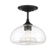 Meridian - M60017MBK - One Light Semi-Flush Mount - Msemi - Matte Black