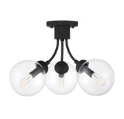 Meridian - M60060MBK - Three Light Semi-Flush Mount - Matte Black