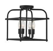 Meridian - M60061MBK - Four Light Semi-Flush Mount - Matte Black