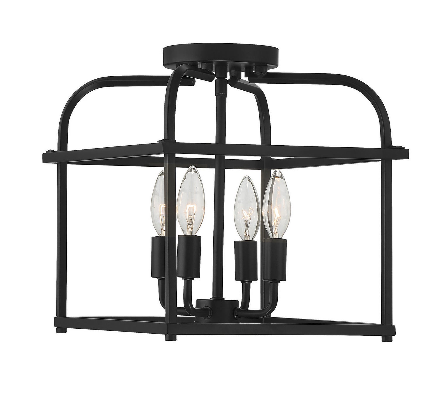 Meridian - M60061MBK - Four Light Semi-Flush Mount - Matte Black