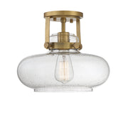 Meridian - M60064NB - One Light Semi-Flush Mount - Natural Brass