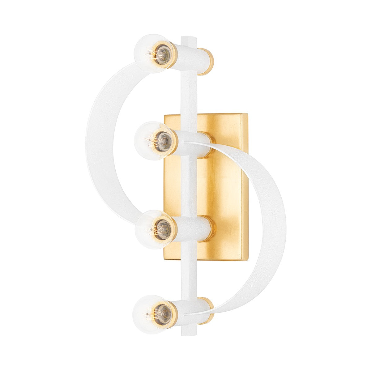 Mitzi - H379104-GL/WH - Four Light Wall Sconce - Maddie - Gold Leaf/White