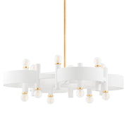 Mitzi - H379812-GL/WH - 12 Light Chandelier - Maddie - Gold Leaf/White
