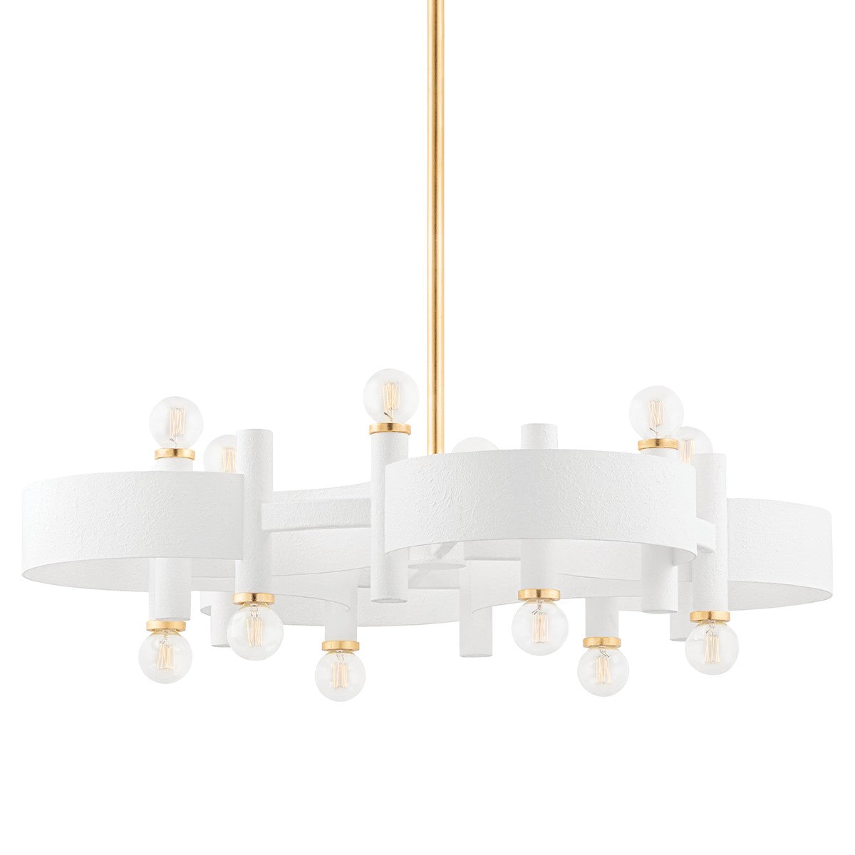 Mitzi - H379812-GL/WH - 12 Light Chandelier - Maddie - Gold Leaf/White