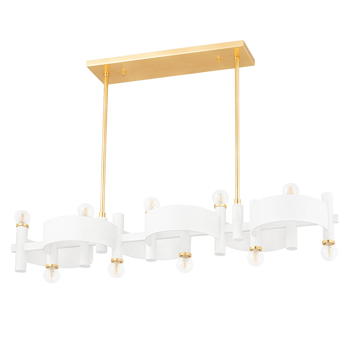 Mitzi - H379910-GL/WH - Ten Light Linear - Maddie - Gold Leaf/White