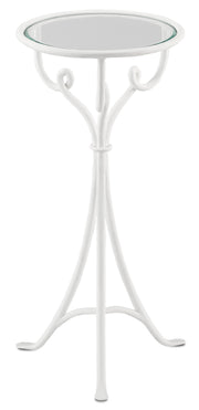 Currey and Company - 4000-0096 - Drinks Table - Gesso White/Clear