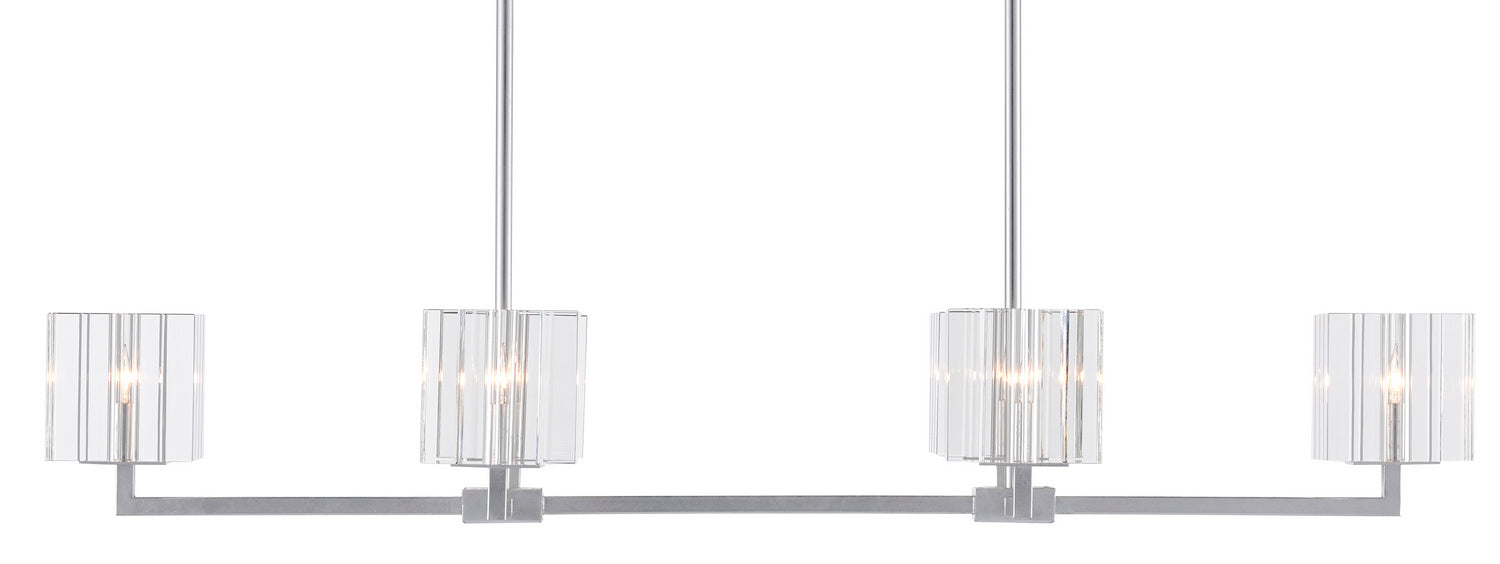 Currey and Company - 9000-0747 - Six Light Chandelier - Silver Leaf