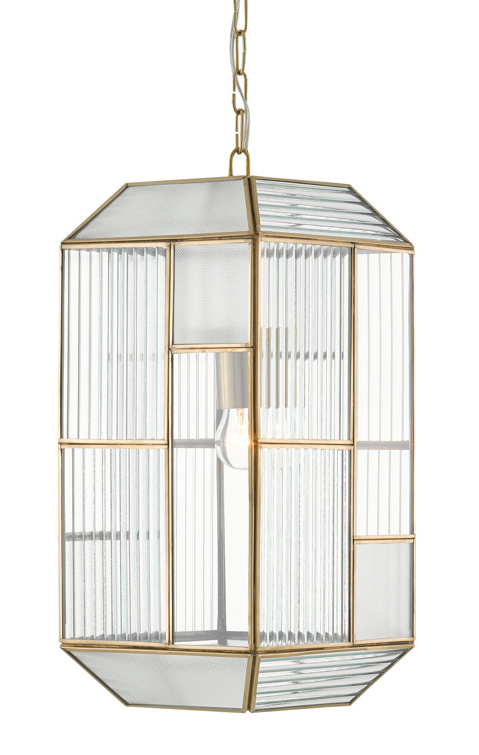 Currey and Company - 9000-0749 - One Light Pendant - Antique Brass/Clear