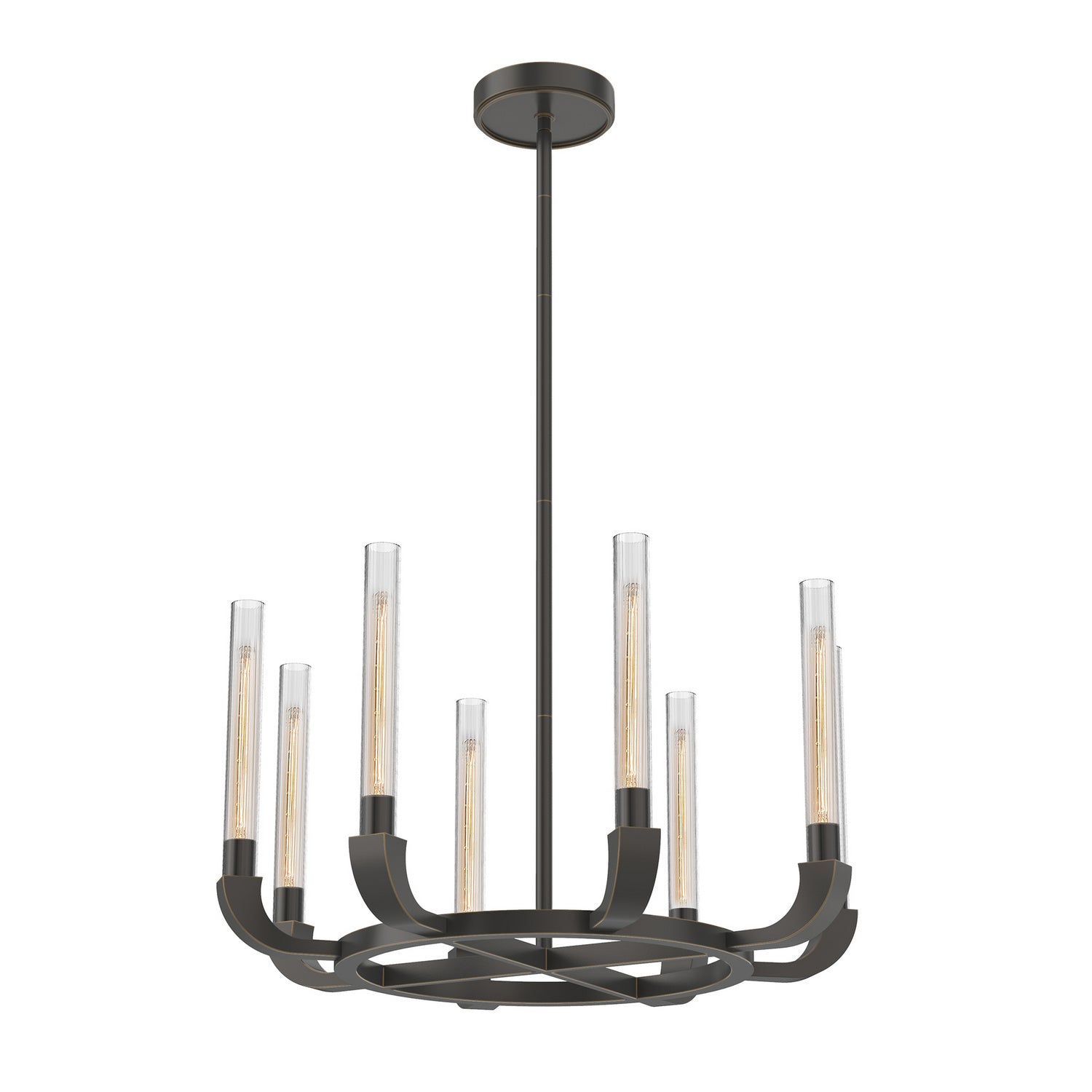 Alora - CH316708UBCR - Eight Light Chandelier - Flute - Ribbed Glass/Urban Bronze
