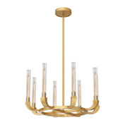Alora - CH316708VBCR - Eight Light Chandelier - Flute - Ribbed Glass/Vintage Brass