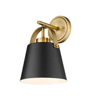 Z-Lite - 726-1S-MB+HBR - One Light Wall Sconce - Z-Studio - Matte Black / Heritage Brass