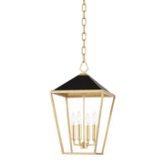 Hudson Valley - 5713-GL/BK - Four Light Pendant - Paxton - Gold Leaf/Black