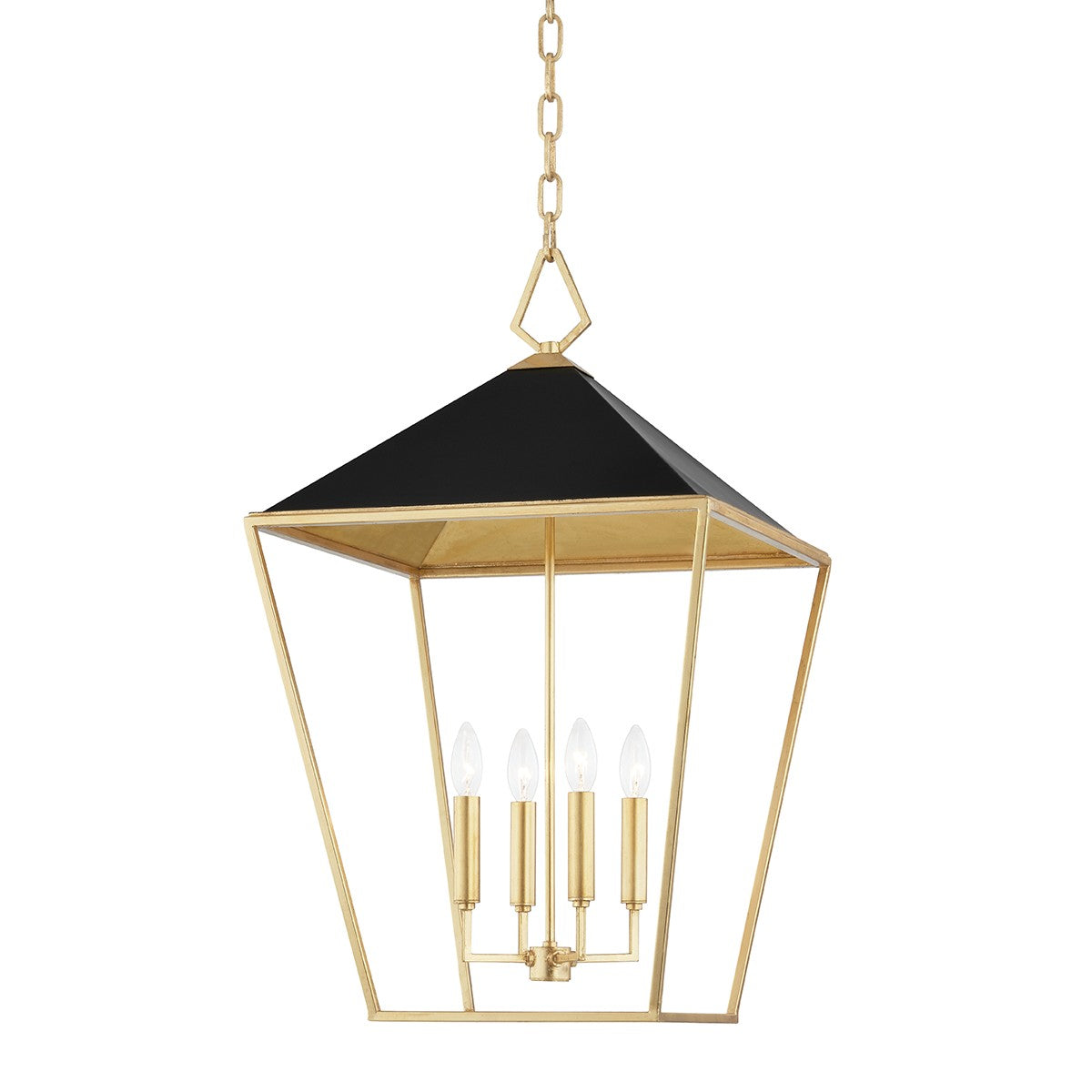 Hudson Valley - 5718-GL/BK - Four Light Pendant - Paxton - Gold Leaf/Black