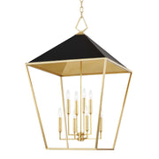 Hudson Valley - 5724-GL/BK - Eight Light Pendant - Paxton - Gold Leaf/Black