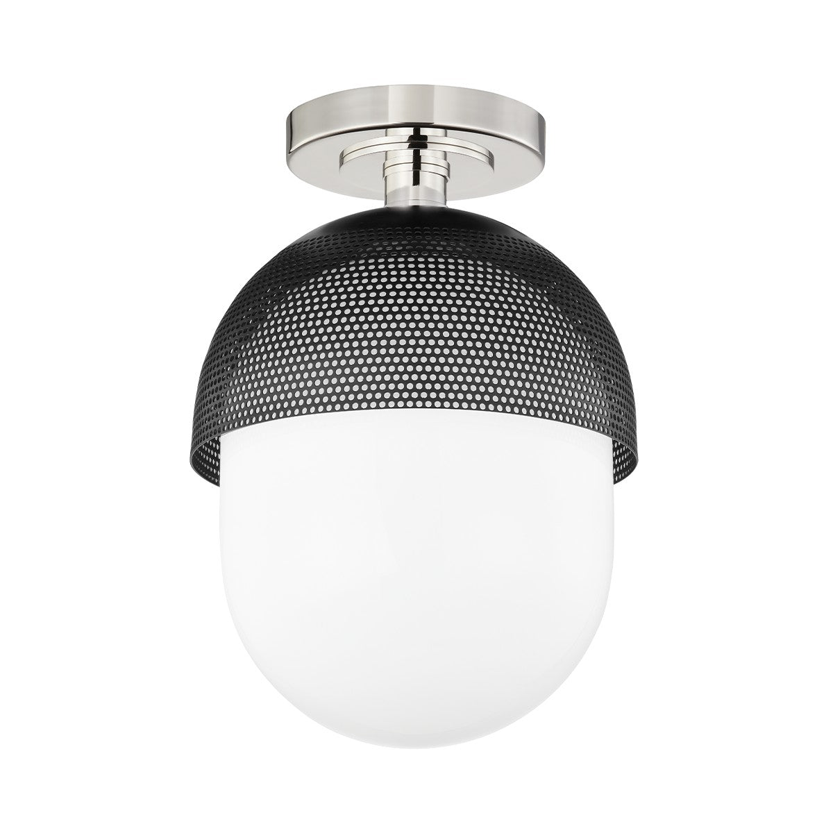 Hudson Valley - 6110-PN/BK - One Light Semi Flush Mount - Nyack - Polished Nickel/Black