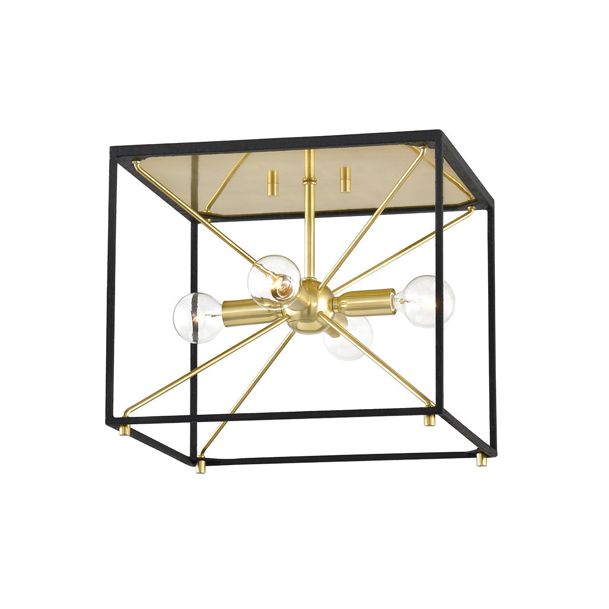 Hudson Valley - 8910-AGB/BK - Four Light Chandelier - Glendale - Aged Brass/Black