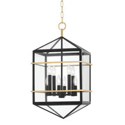Hudson Valley - 9015-AGB/BK - Eight Light Pendant - Bedford Hills - Aged Brass/Black