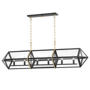 Hudson Valley - 9055-AGB/BK - Six Light Island Pendant - Bedford Hills - Aged Brass/Black