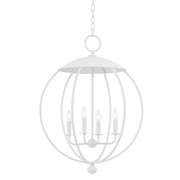 Hudson Valley - 9124-WP - Four Light Pendant - Wesley - White Plaster