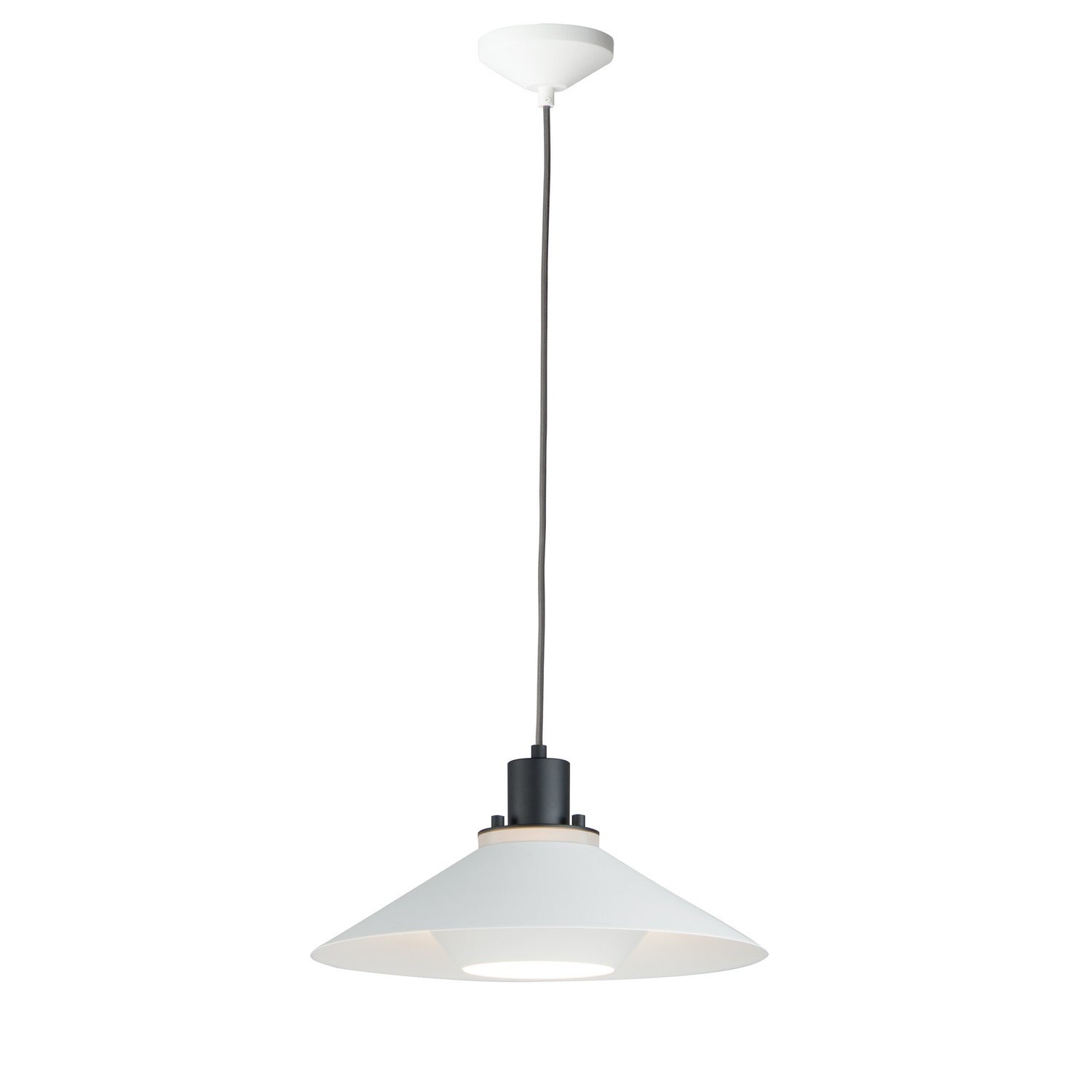 Maxim - 11412BKWT - One Light Pendant - Oslo - Black / White