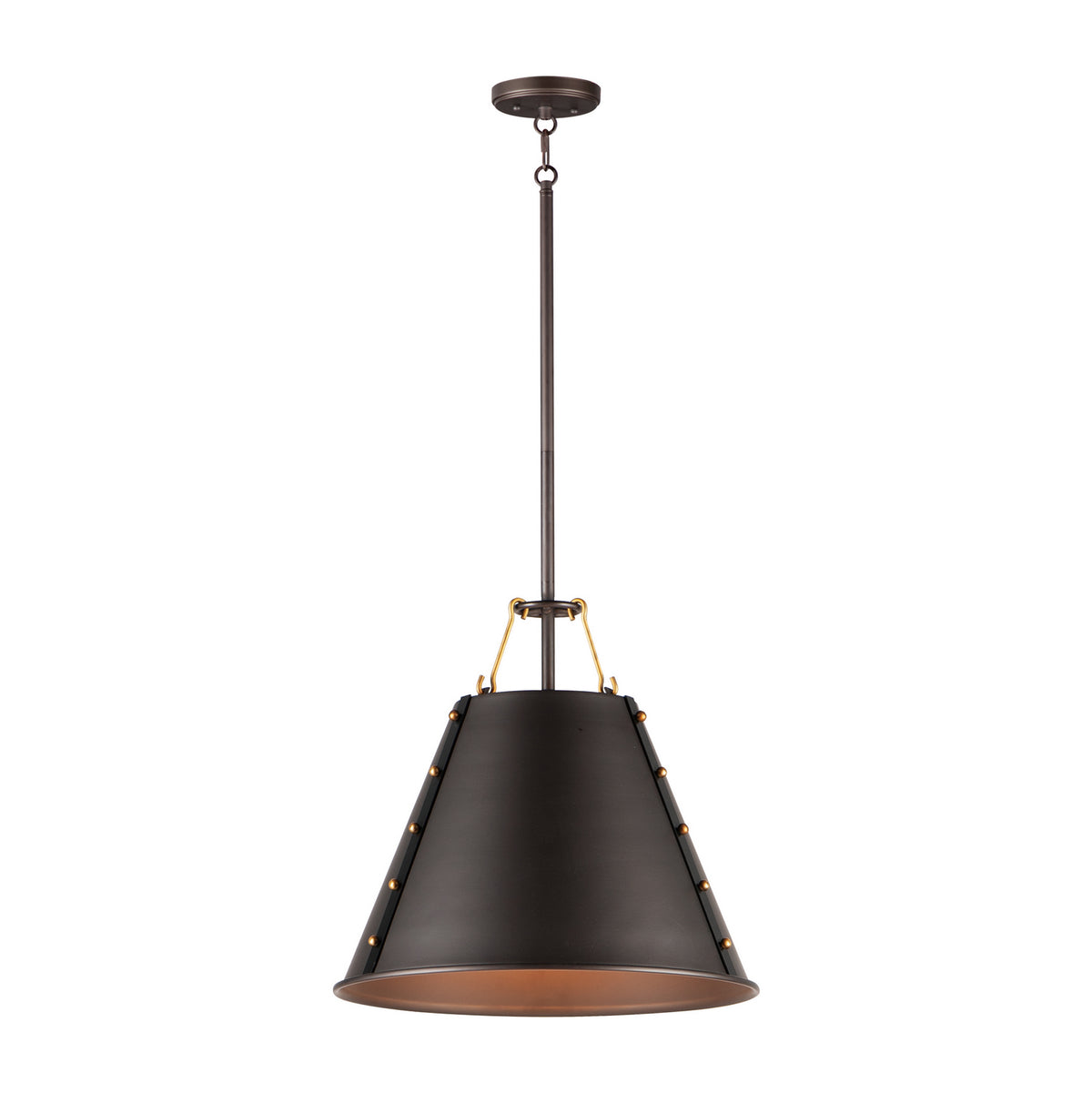 Maxim - 25162OIAB - One Light Pendant - Trestle - Oil Rubbed Bronze / Antique Brass