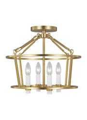 Visual Comfort Studio - CF1064BBS - Four Light Flush Mount - Marston - Burnished Brass