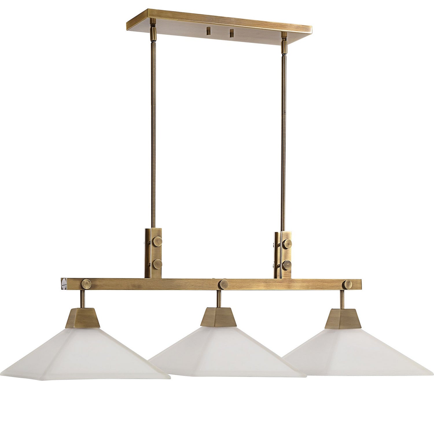 Uttermost - 21346 - Three Light Linear Chandelier - Brookdale - Aged Brass