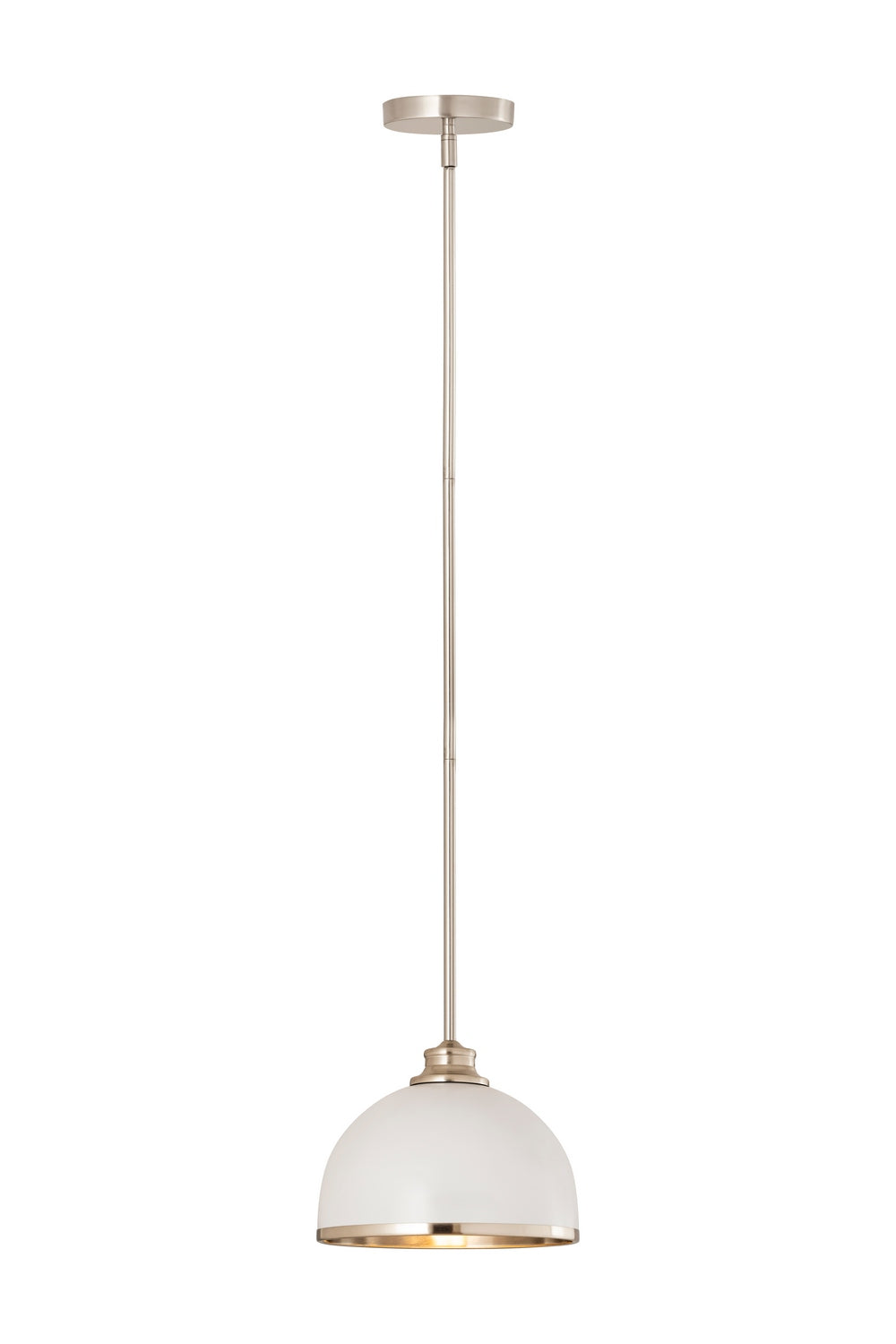 Z-Lite - 1004P10-MW-BN - One Light Pendant - Landry - Matte White + Brushed Nickel