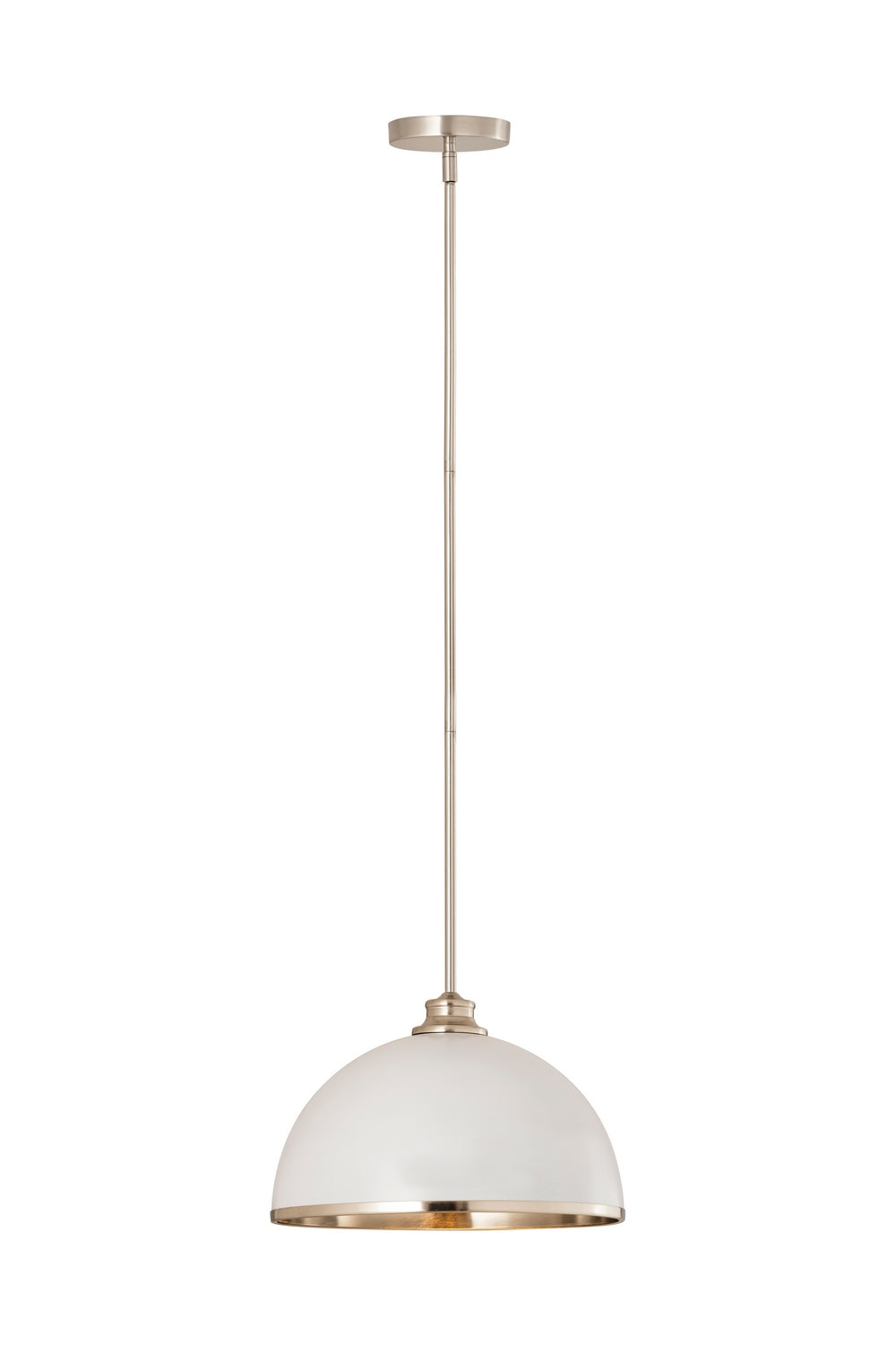 Z-Lite - 1004P14-MW-BN - One Light Pendant - Landry - Matte White + Brushed Nickel
