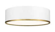 Z-Lite - 2303F4-MW-RB - Four Light Flush Mount - Arlo - Matte White / Rubbed Brass