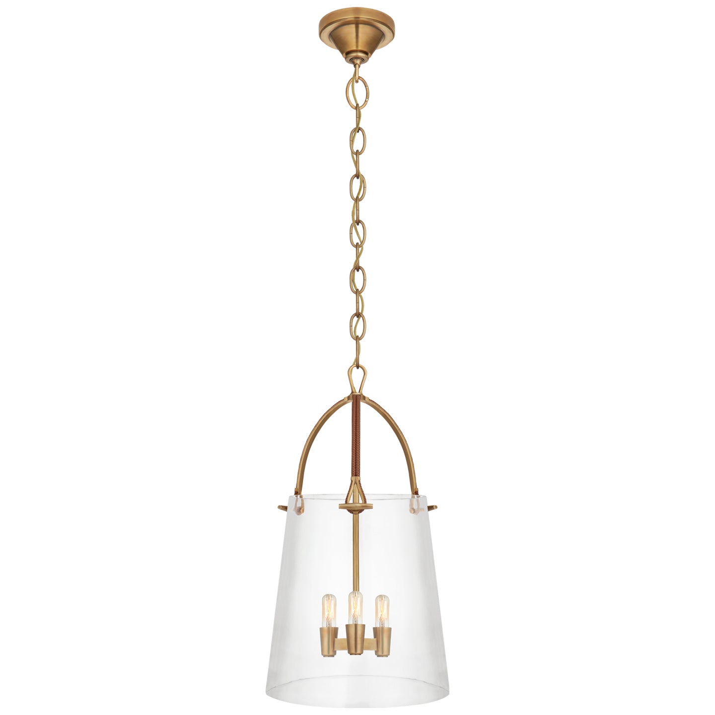 Ralph Lauren - RL 5652NB/SDL-CG - Three Light Lantern - Julian - Natural Brass and Saddle Leather