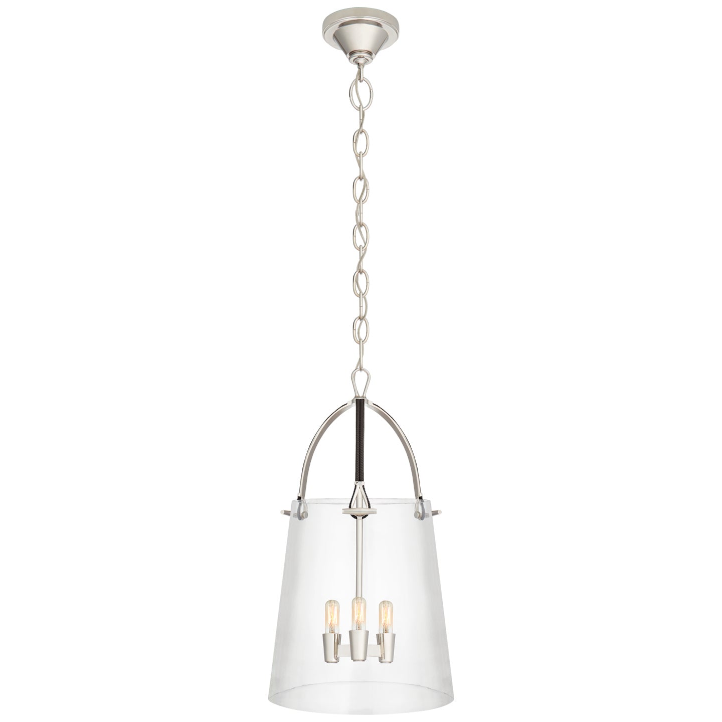 Ralph Lauren - RL 5652PN/CHC-CG - Three Light Lantern - Julian - Polished Nickel and Chocolate Leather