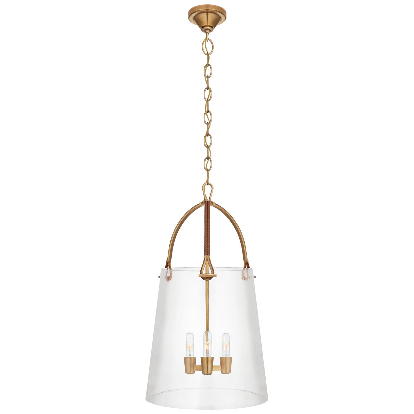 Ralph Lauren - RL 5653NB/SDL-CG - Three Light Lantern - Julian - Natural Brass and Saddle Leather