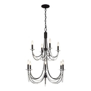 Varaluz - 350C10CB - Ten Light Chandelier - Brentwood - Carbon Black