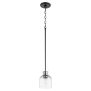Quorum - 310-6965 - One Light Pendant - Monarch - Textured Black|Satin Nickel