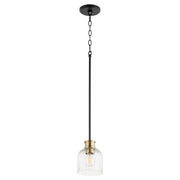 Quorum - 310-6980 - One Light Pendant - Monarch - Textured Black|Aged Brass