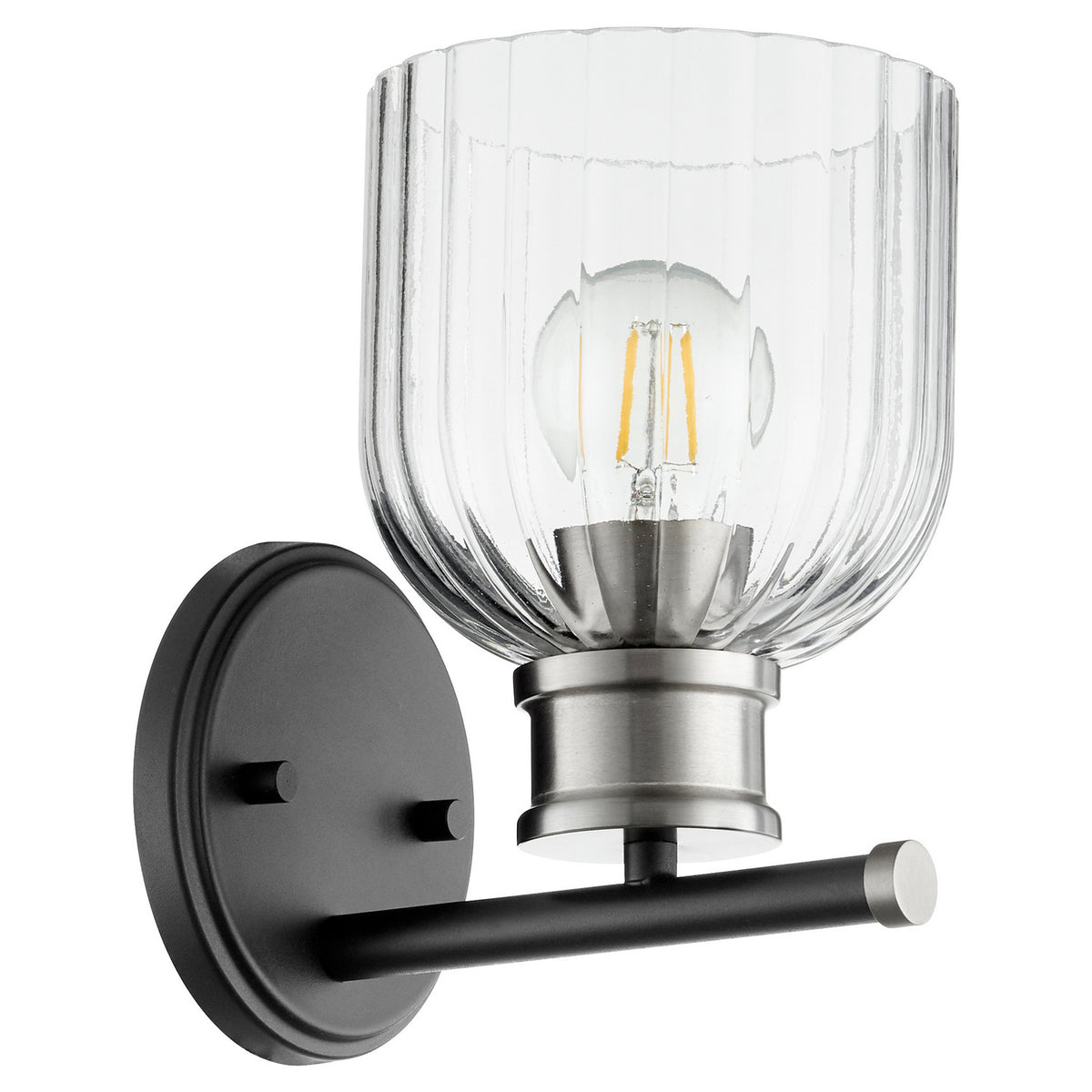 Quorum - 510-1-6965 - One Light Wall Mount - Monarch - Textured Black|Satin Nickel