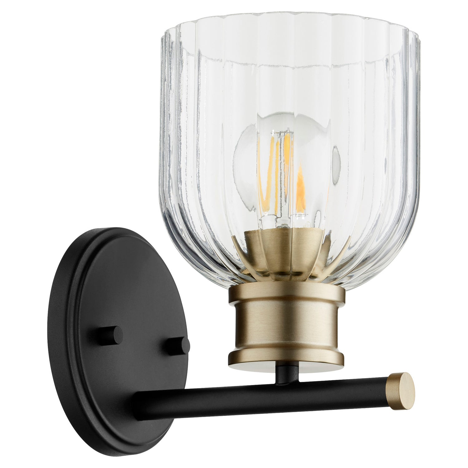 Quorum - 510-1-6980 - One Light Wall Mount - Monarch - Textured Black|Aged Brass