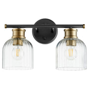 Quorum - 510-2-6980 - Two Light Vanity - Monarch - Textured Black|Aged Brass