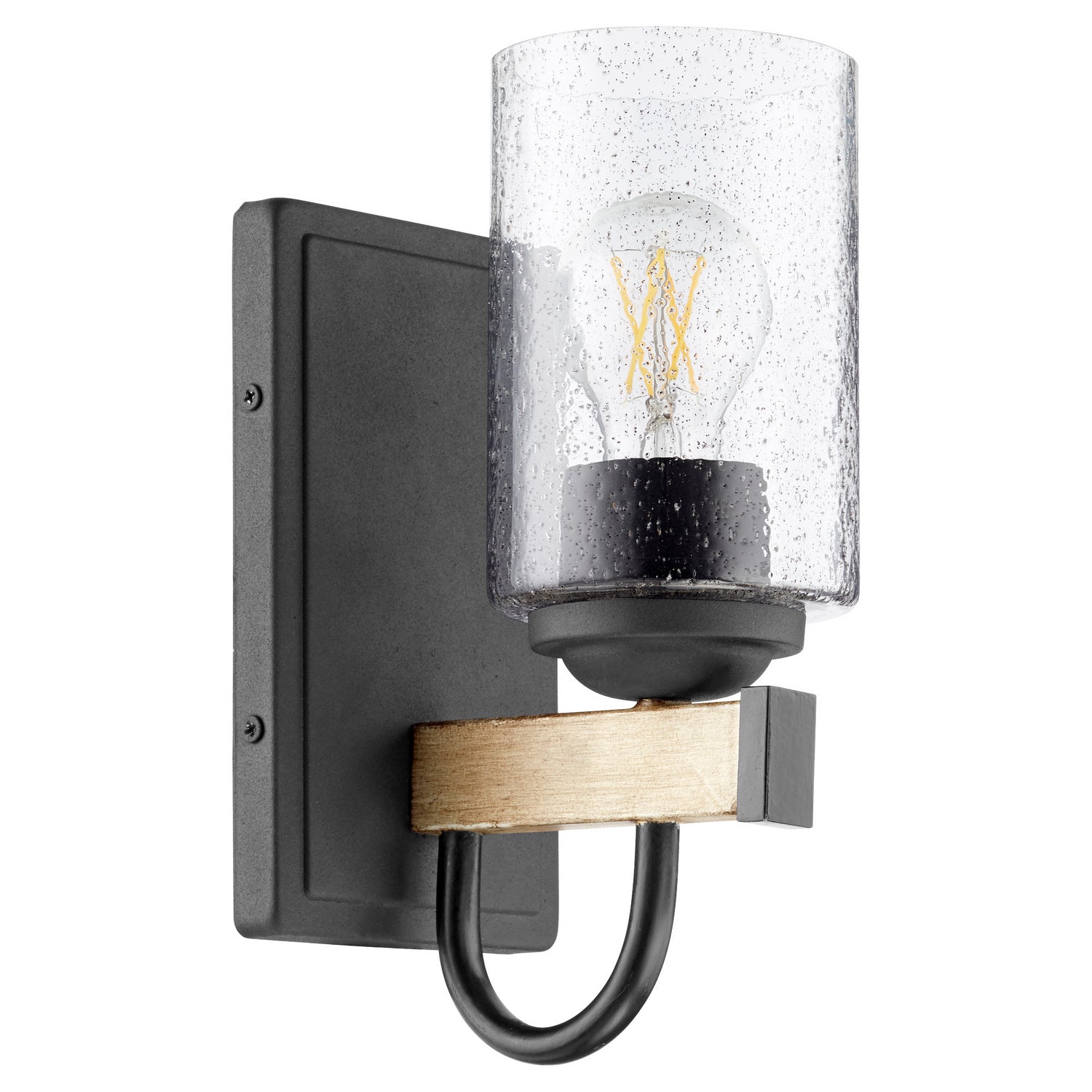 Quorum - 5140-1-69 - One Light Wall Mount - 5140 Pepper Glass Lighting Series - Textured Black|Driftwood